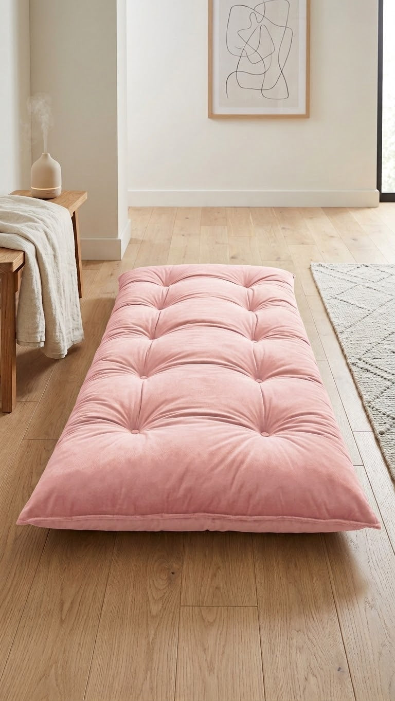 Premium Velvet Floor Cushion Mattress – Extra Comfortable Folding Floor Bed