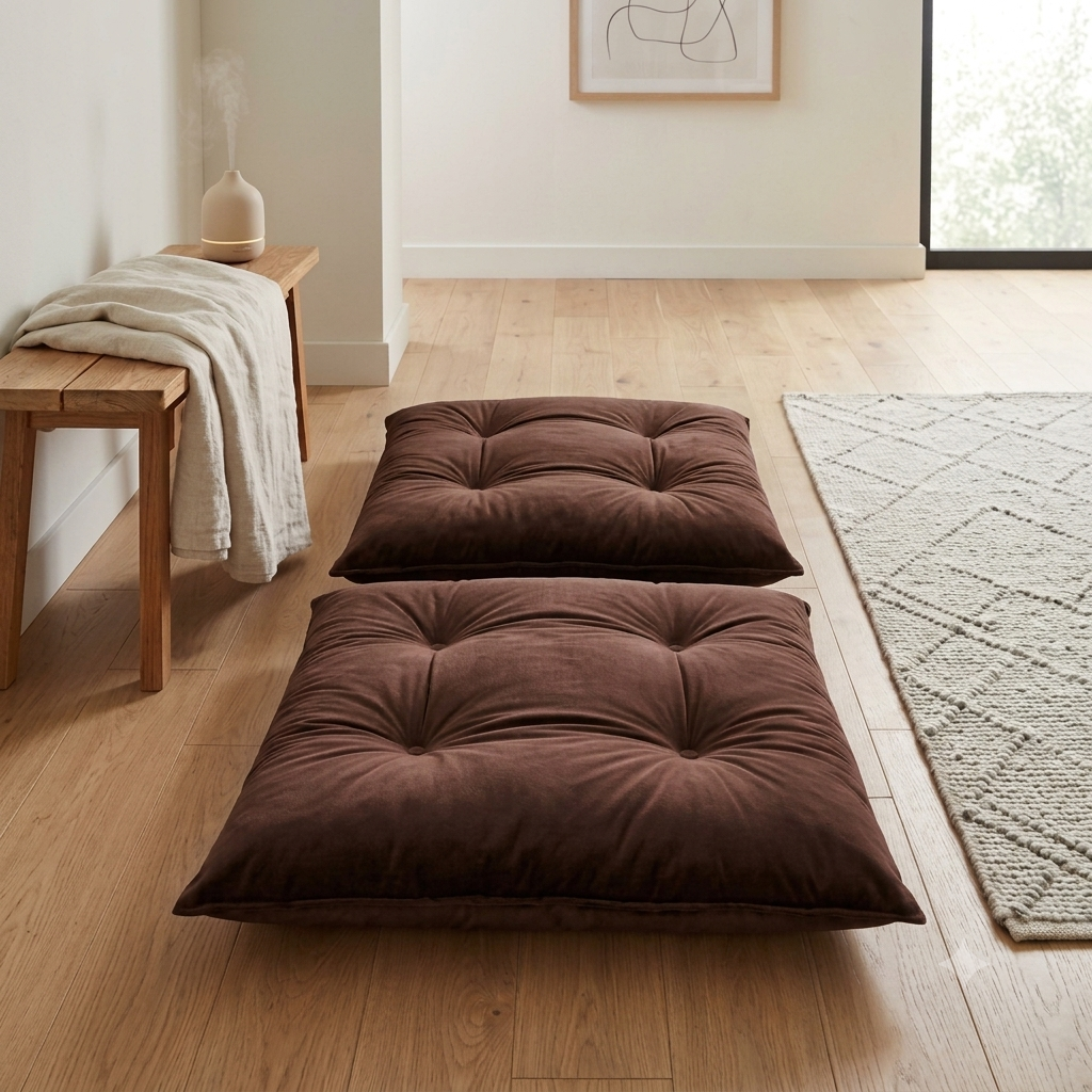 Easy Life Crafts 2-Piece Premium Velvet Floor Cushion Mattress | Ultra-Soft Tufted Lounger & Guest Bed