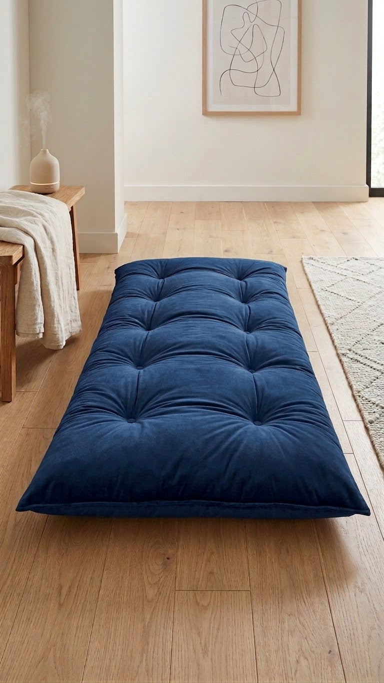Premium Velvet Floor Cushion Mattress – Extra Comfortable Folding Floor Bed