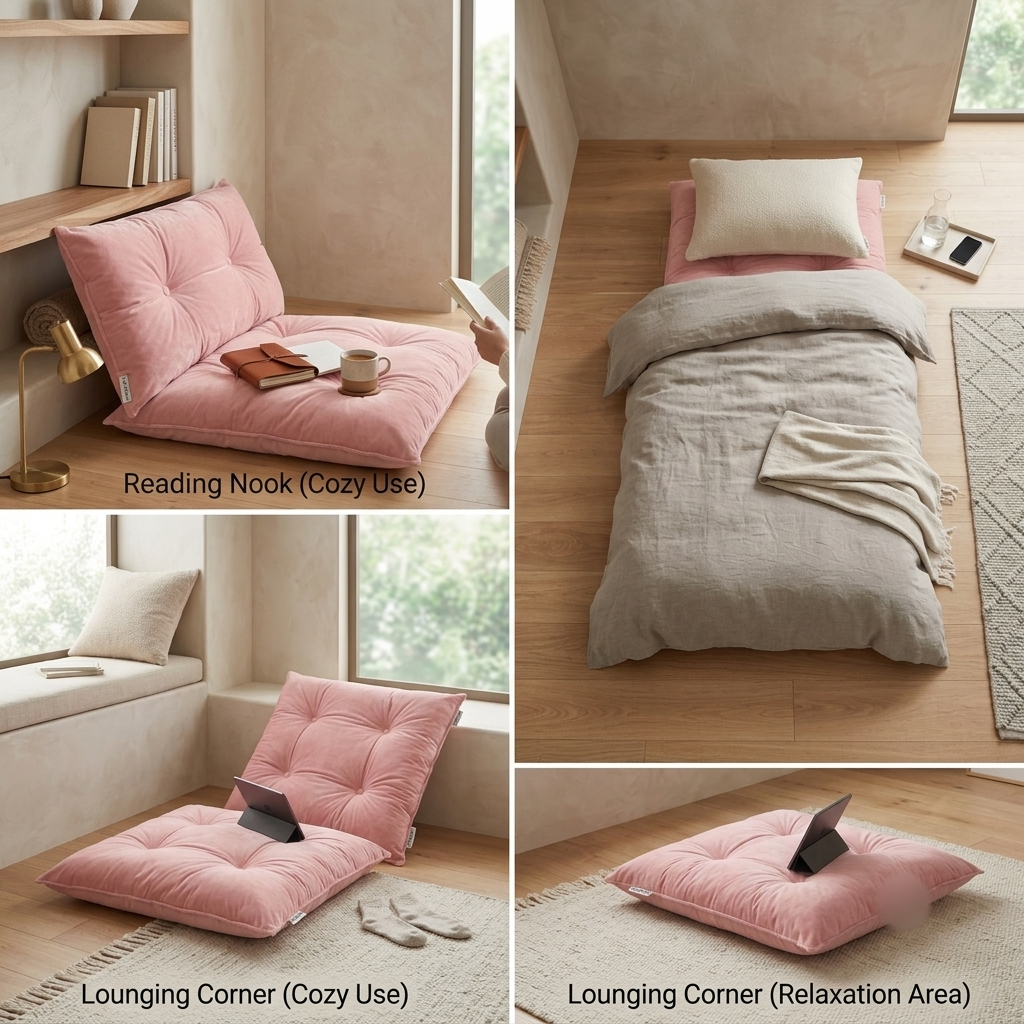 Easy Life Crafts 2-Piece Premium Velvet Floor Cushion Mattress | Ultra-Soft Tufted Lounger & Guest Bed